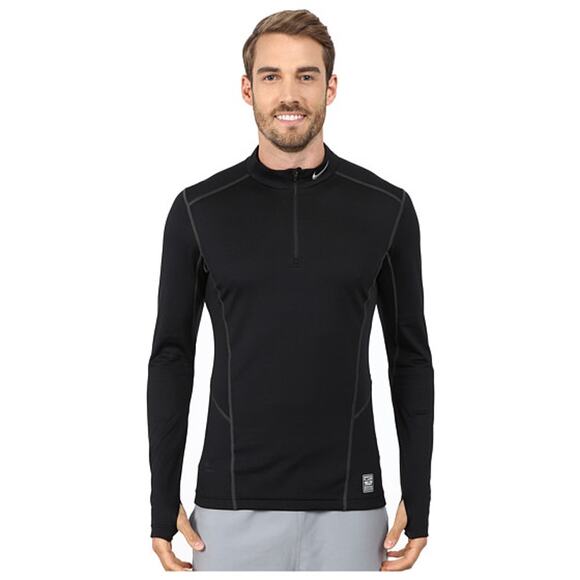Nike Pro Combat Hyperwarm Lite Quarter Zip Pullover Black Dri Fit Mens Large - Picture 8 of 8